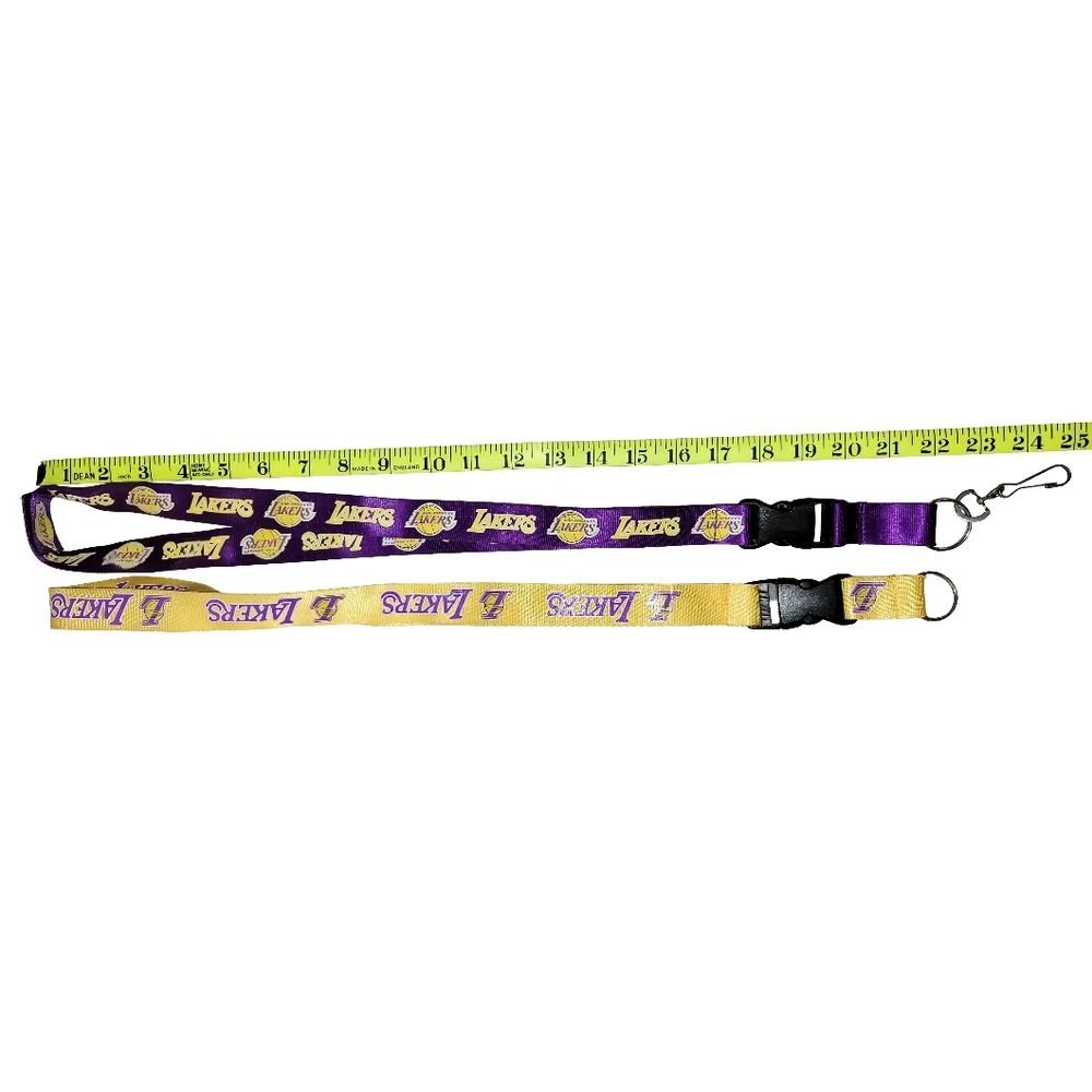 Lakers Official NBA Lanyards Gold & Purple With Detachable Key Holder Set Of 2